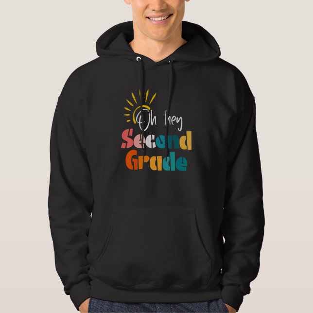Sudadera Oh Hola Maestra de Segundo Grado Estudiante de 2do (Anverso)