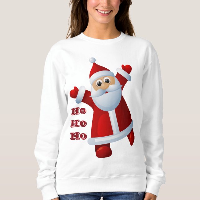 Sudadera ¡Oh! ¡Oh! ¡Oh! Cute Santa Claus Feliz Navidad (Anverso)