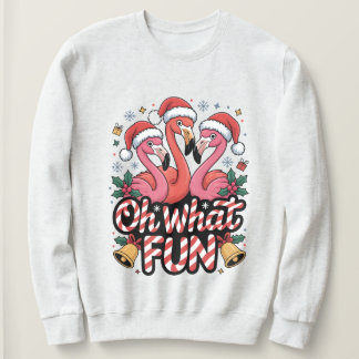 Sudadera Oh qué divertido, diseños de Navidad con flamencos