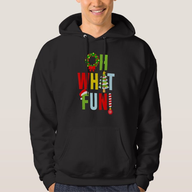 Sudadera Oh What Fun Christmas  With Wreath And Tree (Anverso)