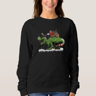 Sudadera Oh What Fun It Is To Rawr Santa Claus Dinosaur Rid
