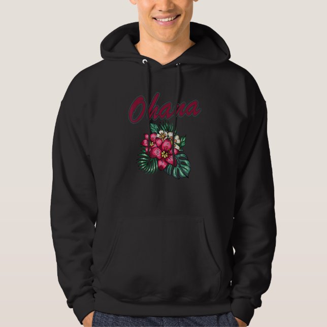 Sudadera Ohana Hawaiian Hibiscus Flower Hawaii Family Vacat (Anverso)