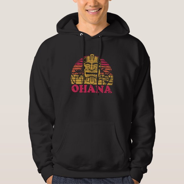Sudadera Ohana Retro Distressed 80s Style Tropical Sunset T (Anverso)