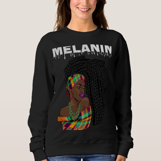 Sudadera Oheneba Drippin Melanin Black Queen Pride Africa (Anverso)