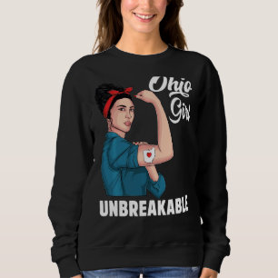 Sudadera Ohio Chica Inquebrantable Ohio Map State Flag Souv