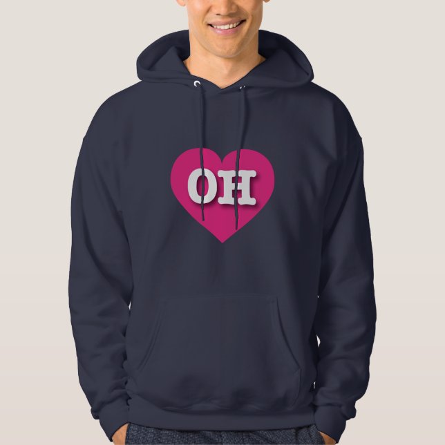 Sudadera Ohio Hot Pink Heart - Amo OH (Anverso)