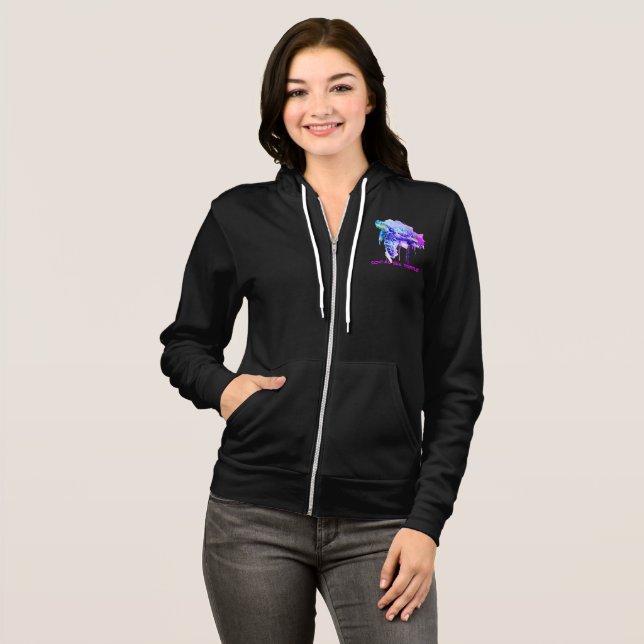 Sudadera OIL SPILL 2021 Unisex Zip Hoodie en rosa (Anverso completo)