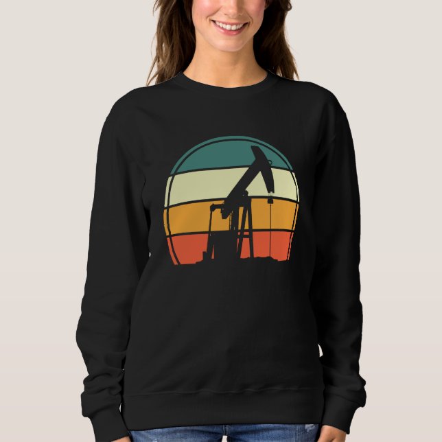 Sudadera Oilfield Pump Drilling Oilfield Worker Retro Oil R (Anverso)
