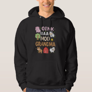 Sudadera Oink Baa Moo Grandma Barnyard Farm 2º cumpleaños B