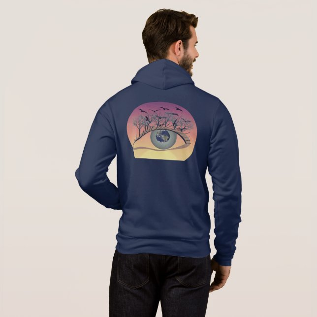 Sudadera Ojo en el mundo - Naturaleza y arte de la Tierra (Reverso completo)