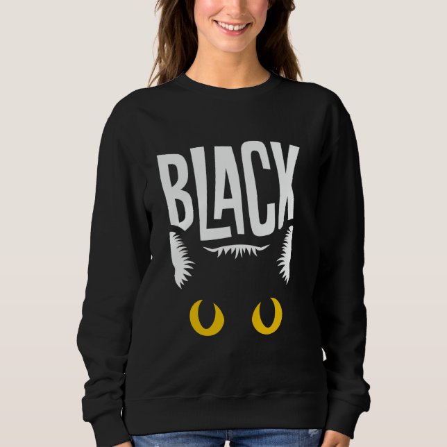 Sudadera Ojos amarillos de gato negro (Anverso)