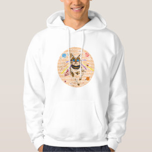 Sudadera Ojos de gato espacial láser Arte divertido de pizz