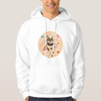 Sudadera Ojos de gato espacial láser Arte divertido de pizz