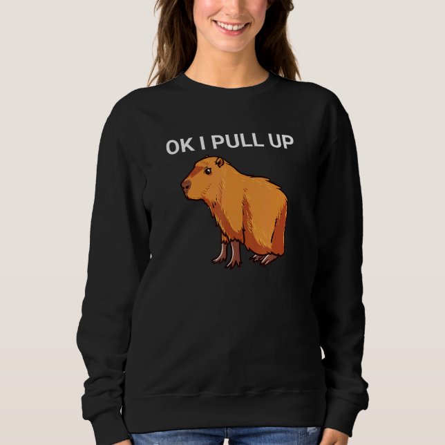 Sudadera Ok, Tiro Hacia Arriba El Meme De Capybara Dank (Anverso)