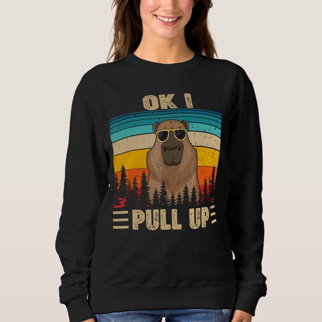 Sudadera Ok, Tiro Hacia Arriba Los Gafas De Capibara Meme D (Anverso)