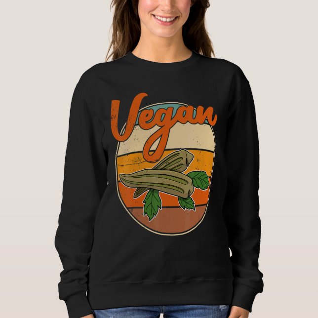 Sudadera Okra Vegetable Marshmallow Vegetarian Vegetarian (Anverso)