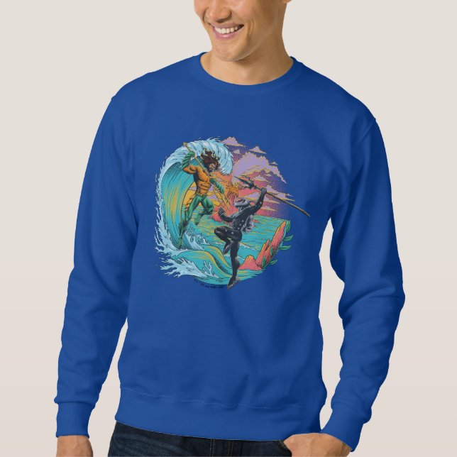 Sudadera Ola de marea de marea de manta negra (Anverso)