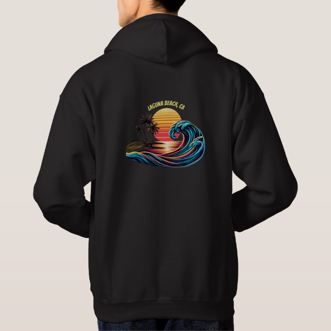 Sudadera Ola de surf Sunset Retro (Reverso)
