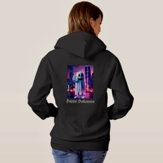 Sudadera Ola Fantasmal y Luces Urbanas  (10oz. cotton-poly blend 100% cotton face set-in sleeves  double needle-stitched armholes bottom band)