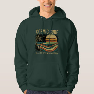 Sudadera Ola Retro Cósmica • Surf de Puesta de Sol Vintage