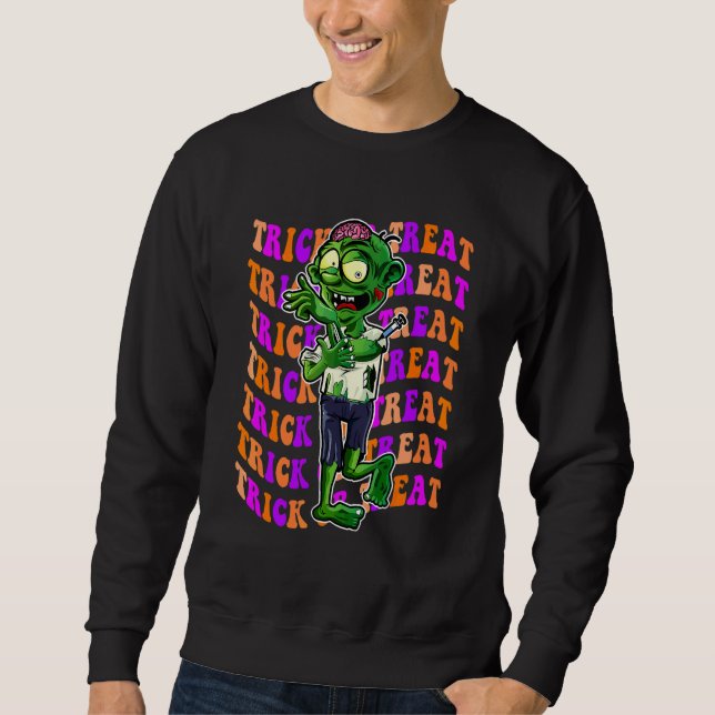Sudadera Ola Retro Zombie Halloween (Anverso)
