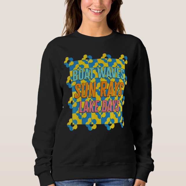 Sudadera Olas de barco Sun Rays Lake Days (Anverso)