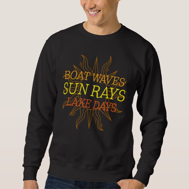 Sudadera Olas de barco Sun Rays Lake Days (Anverso)