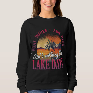 Sudadera Olas de barco Sun Rays Lake Days Love Retro Summer