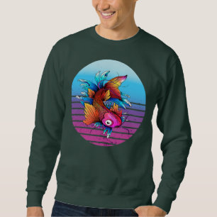 Sudadera Olas de carpa koi japonesa Sakura pez japonés