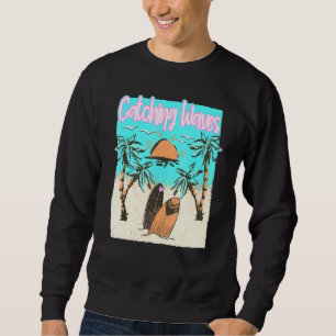 Sudadera Olas de caza Surfing Beach Vintage Surf