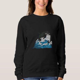 Sudadera Olas de Mujeres Animal Oceánico Orca Ballena Asesi