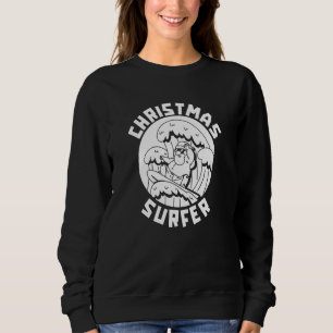 Sudadera Olas de Papá Noel Surfista Tabla de surf de Surfr