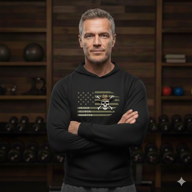 Sudadera Older Slower Smarter American Flag Skull Hoodie (Subido por el creador)
