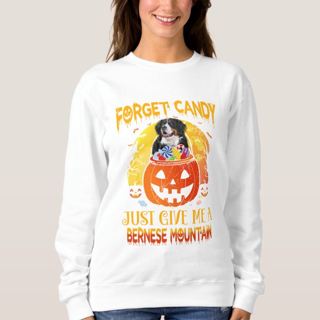 Sudadera Olvídate de Candy Dame Bernese Mountain Halloween (Anverso)