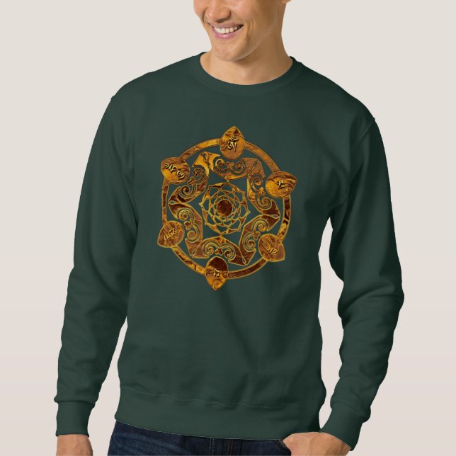 Sudadera Om Mani Padme Hum - Mandala Dorado (Anverso)