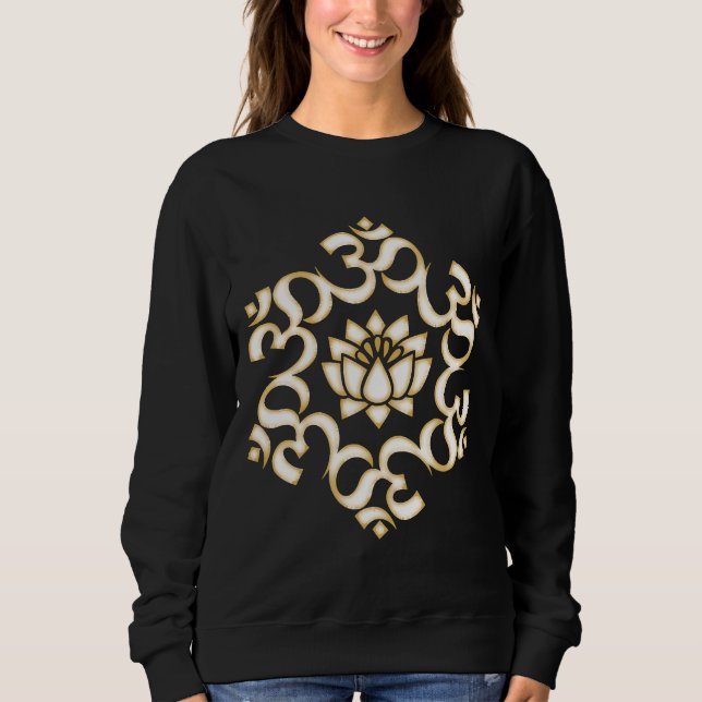 Sudadera Om Mantra Mandala Lotus Flor Budismo Yoga Symbo (Anverso)