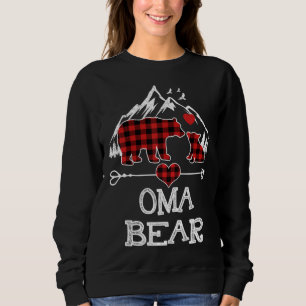 Sudadera Oma Bear Navidades Pajama Red Plaid Buffalo Family