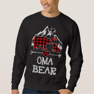 Sudadera Oma Bear Navidades Pajama Red Plaid Buffalo Family