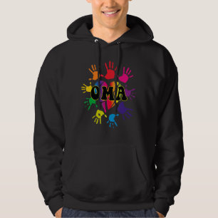 Sudadera Oma Heart Hand Print Kids Handprint Abuela