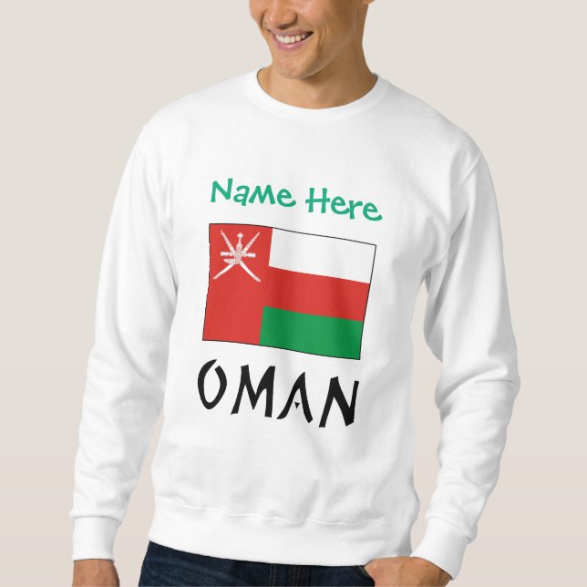 Sudadera Oman Bandera Omani Verde Personalizada  (Anverso)
