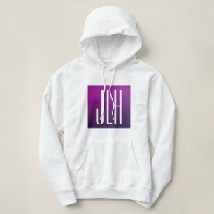 Sudadera Ombre púrpura y iniciales o texto blanco