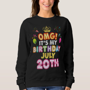 Sudadera Omg es mi cumpleaños 20 de julio Vintage 20 Happy