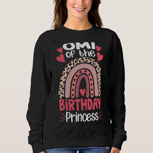 Sudadera Omi De La Princesa De Cumpleaños Madre Del Arcoiri (Anverso)