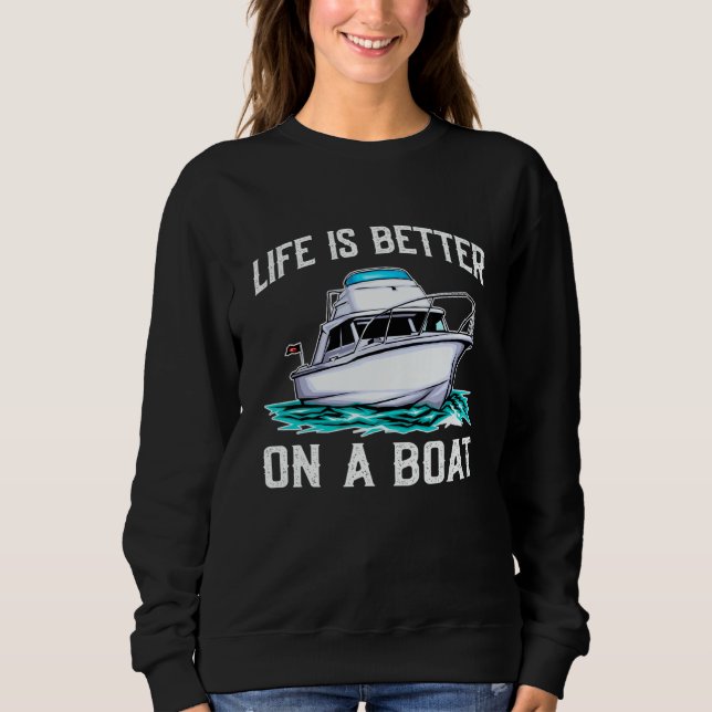 Sudadera On A Boating Boat Captain  Pontoon (Anverso)
