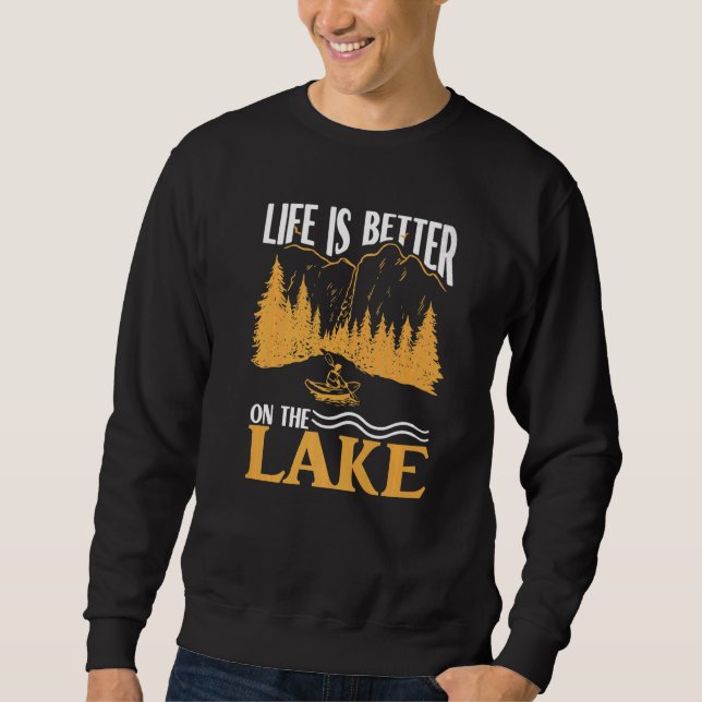 Sudadera On The Lake Summer Trip Retro Boating Fishing (Anverso)