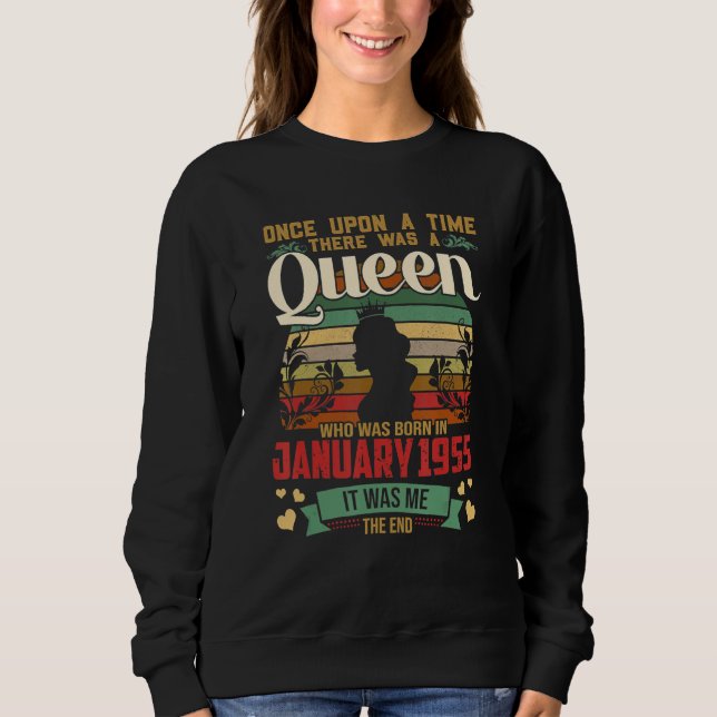 Sudadera Once Upon A Time There Was A Queen Was Born In Jan (Anverso)