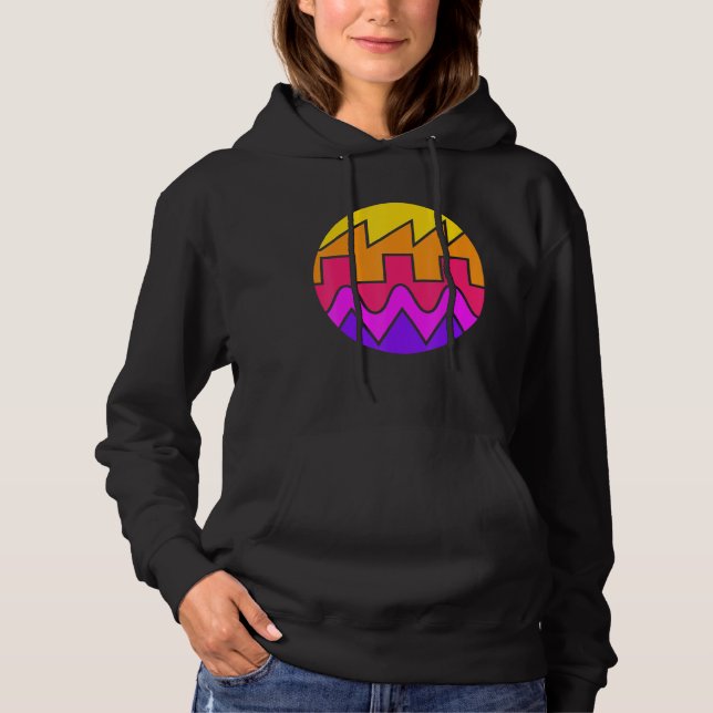 Sudadera Onda de sonido sintetizadora de forma de onda retr (Anverso)