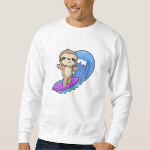Sudadera Ondas eslovacas de surf montando dulces Sloths