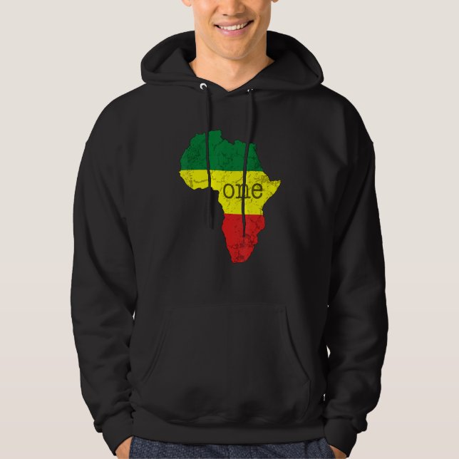 Sudadera One Africa Pan African Pride Map Flag Black Pride (Anverso)