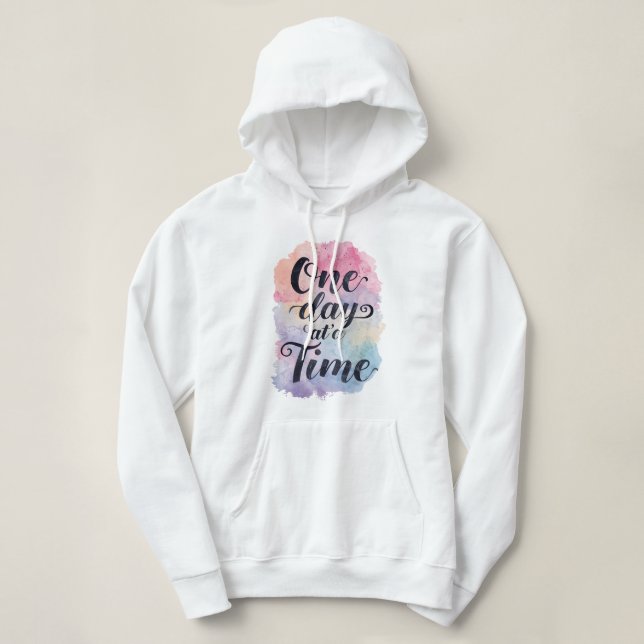 Sudadera "One Day at a Time" Inspirational Quote (Diseño del anverso)
